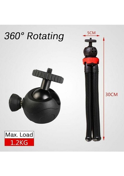 Bluetooth Kumandalı Esnek Ahtapot Flexıble Tripod Selfie Masa Üstü Stand