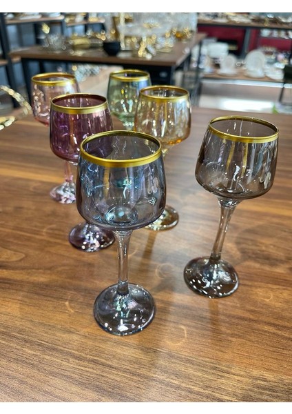 Okyay Home LAL-506 Renkli 6 Kişilik Kahve Yanı Su Bardağı, Hediyelik