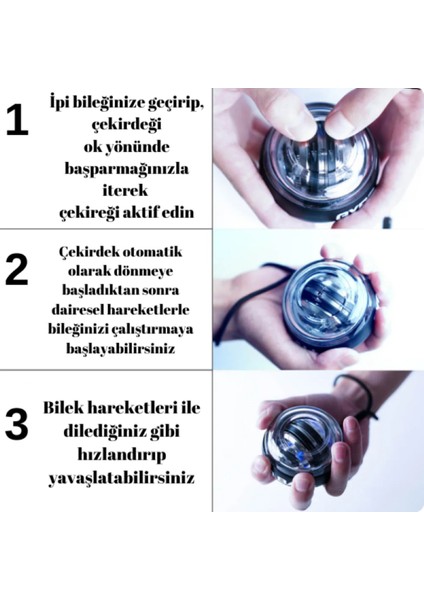 Gyro Ball El ve Bilek Egzersiz Topu Autostart ve Powerball Egzersiz Topu modelleri