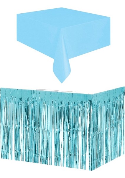 Mavi Masa Örtüsü ve Mavi Masa Eteği Set