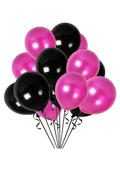 Siyah Masa Örtüsü Siyah Masa Eteği 20 Adet Siyah Fuşya Balon Set fiyatları