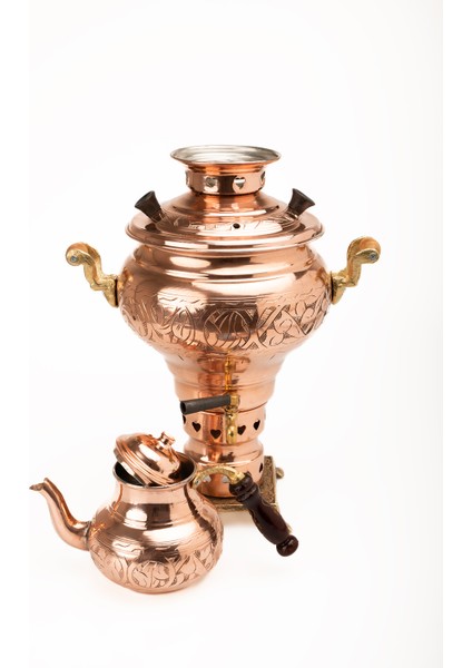 Dmt Gaziantep Bakır El İşlemeli Kömürlü Bakır Semaver Yük:55 cm Kalınlık:0,10 mm 3 Litre Kapasiteli fiyatları