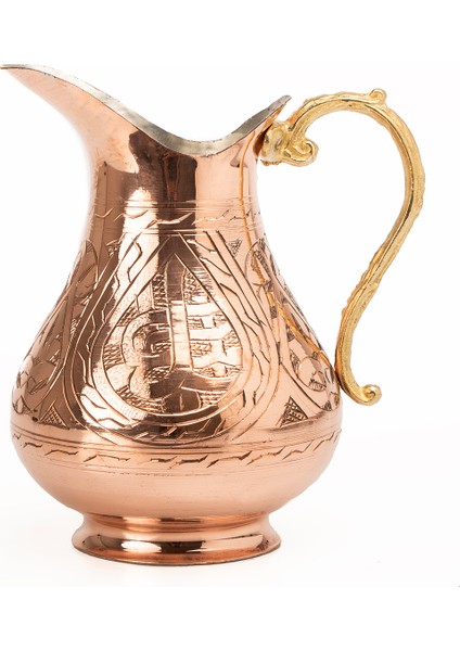 Dmt Gaziantep Bakır El Işlemeli Sürahi Kalaylı Yük:18 cm Kalınlık:0,2mm 1 Litre Kapasiteli fiyatları