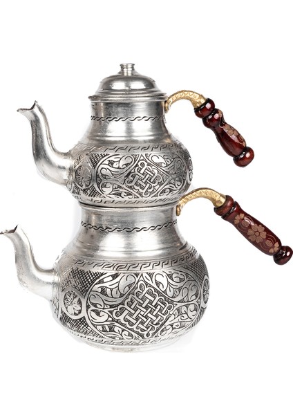 Dmt Copper Home Dmt Gaziantep Bakır Çaydanlık Takımı Ağır Işlemeli Toplam BOY:26CM En:alt 16CM Üst 12CM Çap fiyatları