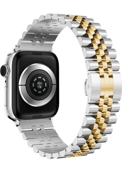 Cool Cold  Apple Watch 42/44/45/46/49 mm Ultra / Ultra2 10 9 8 Se 7 6 5 4 3 Paslanmaz Çelik Ayarlanabilir Rolex Metal Kordon