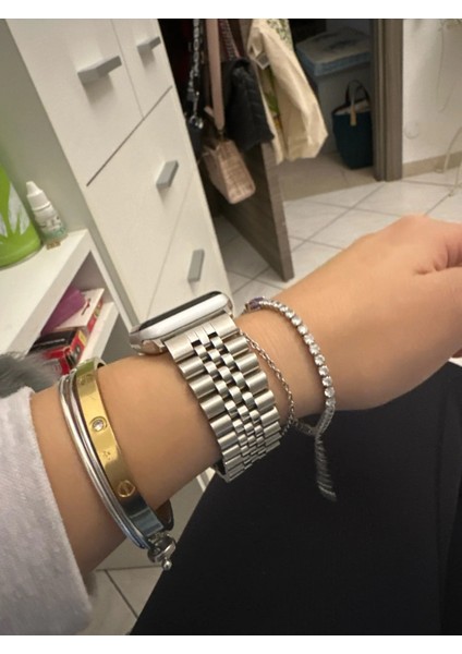 Apple Watch 42/44/45/46/49 mm Ultra/Ultra 2 Paslanmaz Çelik Ayarlanabilir Rolex Metal Kordon indirimleri