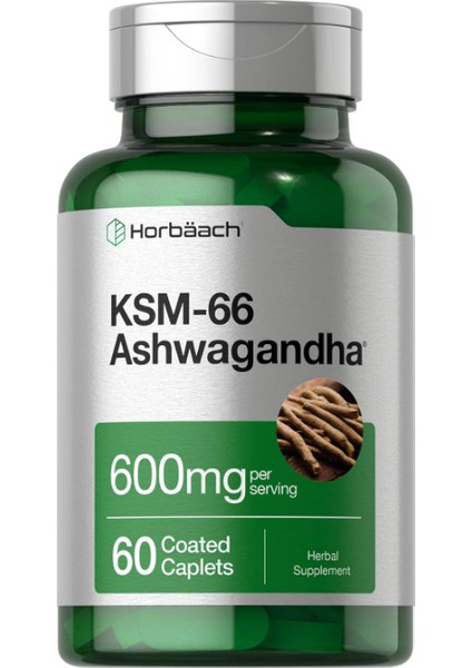 Ksm-66 600 mg 60 Kapsül With L-Theanine - Vegan Non-Gmo Gluten Free Root Extract Usa