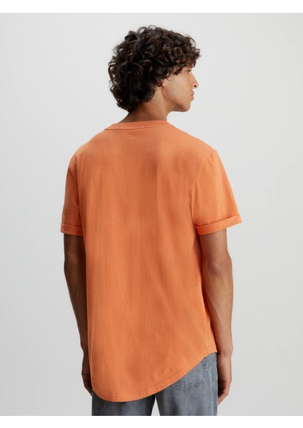 Erkek Yavarlak Yakalı Pamuklu Günlük Kullanım Turuncu T-Shirt J30J323482-Sec fiyatları