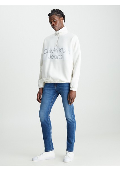 Erkek Denim Slim Fit Yüksek Bel Günlük Kullanım Mavi Jeans J30J323691-1BJ fırsatları