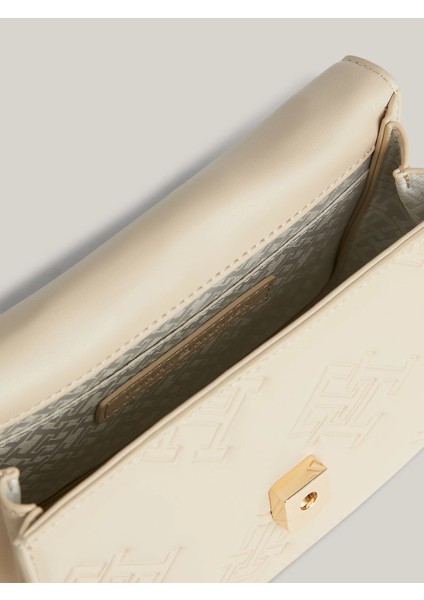 Kadın Deri Marka Logolu Fermuarlı Günlük Kullanım Bej Omuz Çantası AW0AW15727-AES indirimleri