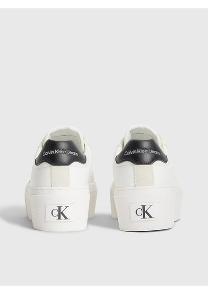 Calvin Klein Kadın Logolu Bağcıklı Günlük Kullanım Beyaz Sneaker YW0YW01227-YBR