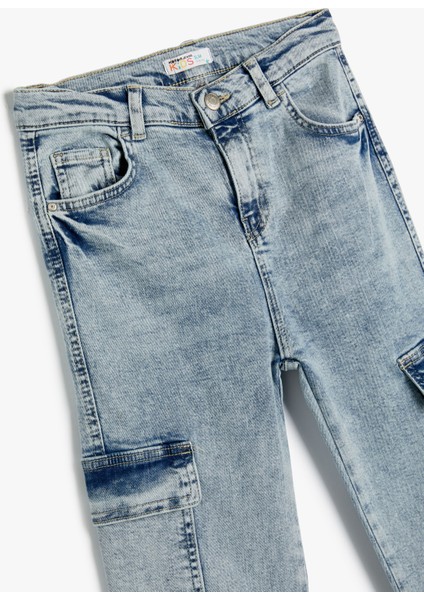 Kot Pantolon Pamuklu Kapaklı Cep Detaylı - Slim Jean