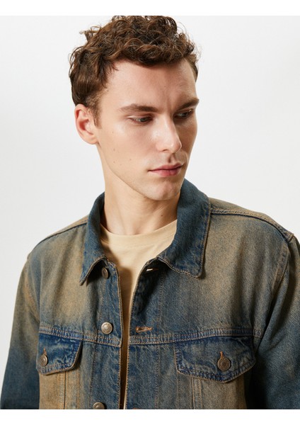 Yıkamalı Kot Ceket Oversize Kapaklı Çift Cepli Düğmeli fiyatları