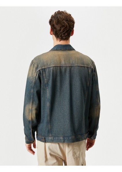 Yıkamalı Kot Ceket Oversize Kapaklı Çift Cepli Düğmeli fırsatları