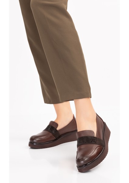 Kadın Deri Kahve Comfort Ayakkabı