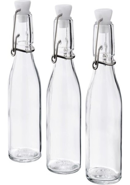 Korken Su Yağ Şişesi Cam 15 cl 3 Adet
