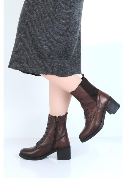 240607 Kauçuk %100 Deri 6Cm Topuklu Kadın Bot fiyatları