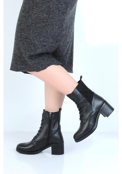 240607 Kauçuk %100 Deri 6Cm Topuklu Kadın Bot fiyatları
