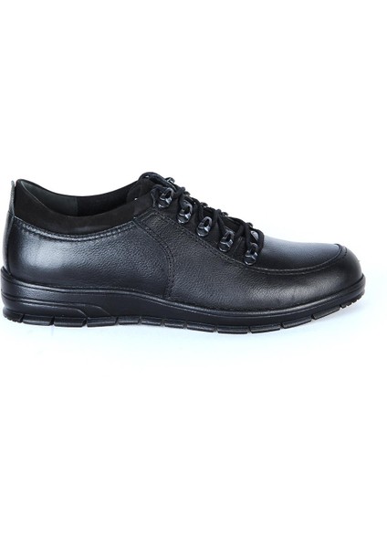 M177 Siyah Deri Erkek Casual Ayakkabı