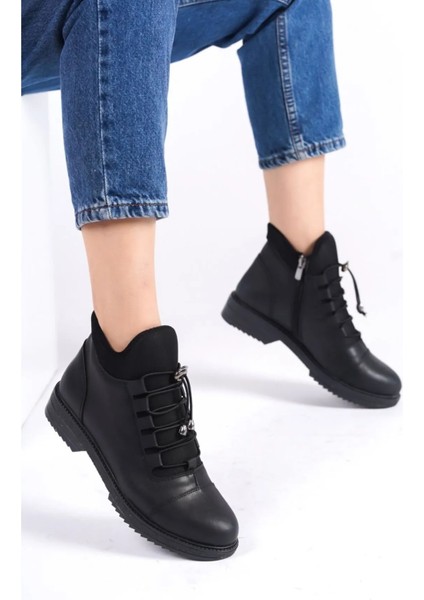 Kışlık Fermuarlı Kauçuk Kaymaz Ortapedik Taban Kadın Fermuarlı Sağlam Siyah Bot fırsatları