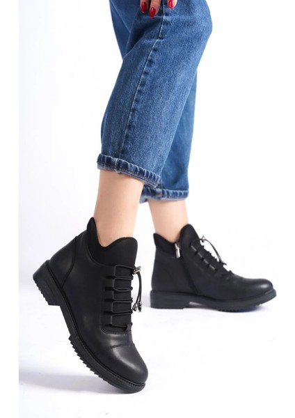 Kışlık Fermuarlı Kauçuk Kaymaz Ortapedik Taban Kadın Fermuarlı Sağlam Siyah Bot indirimleri