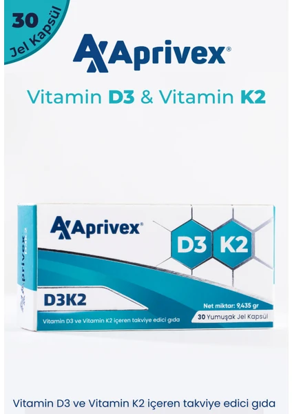 Vitamin D3 + K2 30 Yumuşak Jel Kapsül