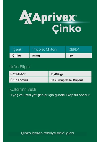 Çinko 30 Yumuşak Jel Kapsül