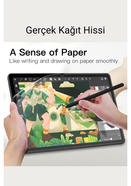 Galaxy Tab A9+ / A9 Plus 11 Inç 2023 Uyumlu Gerçek Kağıt Özellikli Paper Like Ekran Koruyucu