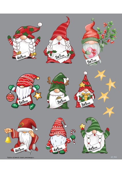 AlyMarkt Priz Üstü Sticker Noel Baba Cüceler