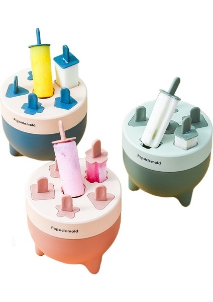 Popsicle Dondurma Kalıbı Kutusu Çocuk Gıda Sınıfı Ev Yapımı 6 Izgara Dondurma Popsicle Buz Küpü Buz Kutusu (Yurt Dışından)