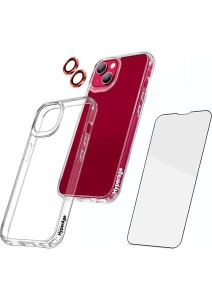 Iphone 13 Uyumlu Şeffaf Kılıf + Ekran Koruyucu + Kamera Koruyucu 360° Tam Koruma 3in1 Süper Set