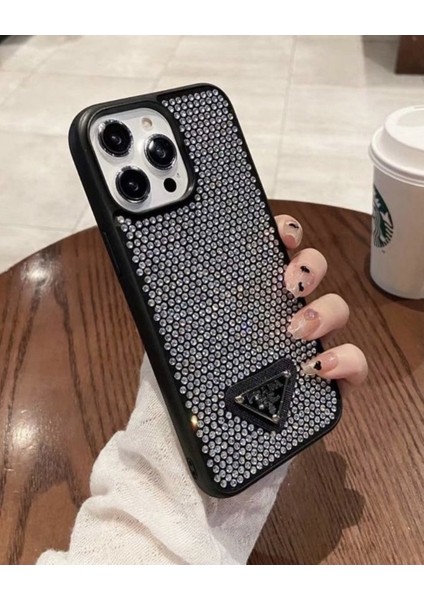 Iphone 15 Pro Max Uyumlu Full Parlak Taş Yüzeyli Lux Kılıf