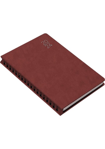 2024 209-FSK Fo x Diary Gizli Spiralli Termo Deri Kapak 17 x 24 Günlük Ajanda Ajanda