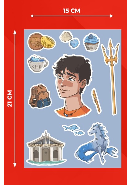 Percy Jackson Sticker Seti - Ajanda - Laptop - Telefon Sticker Seti 11 Adet