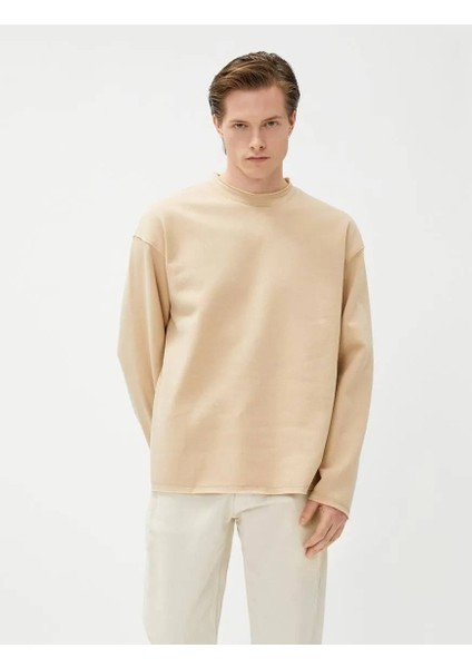 4WAM70124MK Koton Erkek Sweat Bej