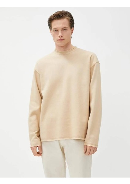 4WAM70124MK Koton Erkek Sweat Bej modelleri