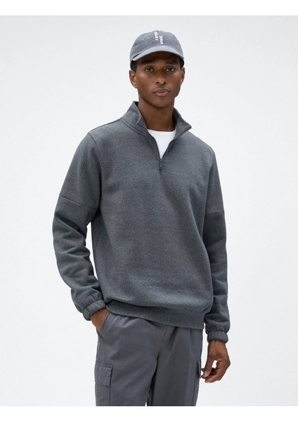 4WAM70122MK Koton Erkek Sweat Antrasit modelleri