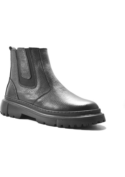 K.910 Hakiki Deri Siyah Kürklü Casual Erkek Bot