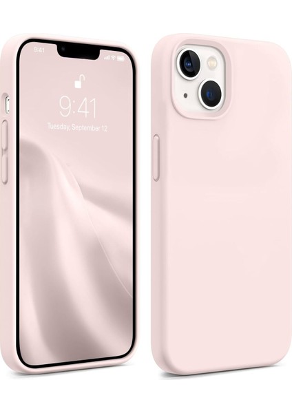 iPhone 13 Uyumlu Pudra Pembe Silikon Kılıf