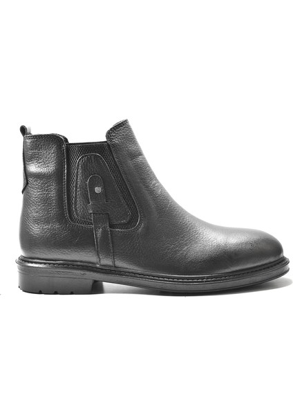 K.908 Hakiki Deri Siyah Kürklü Casual Erkek Bot