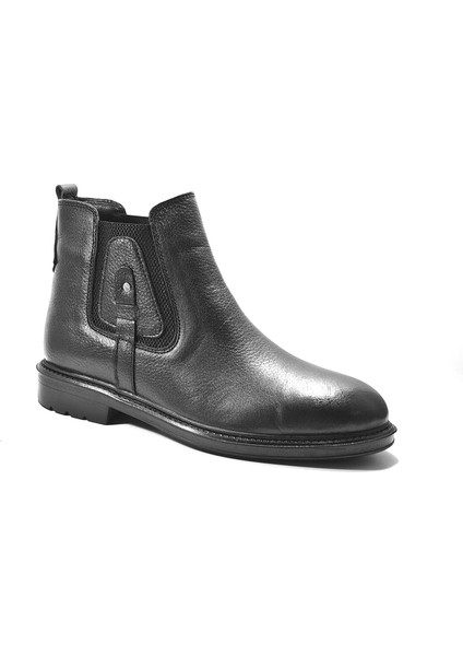 K.908 Hakiki Deri Siyah Kürklü Casual Erkek Bot