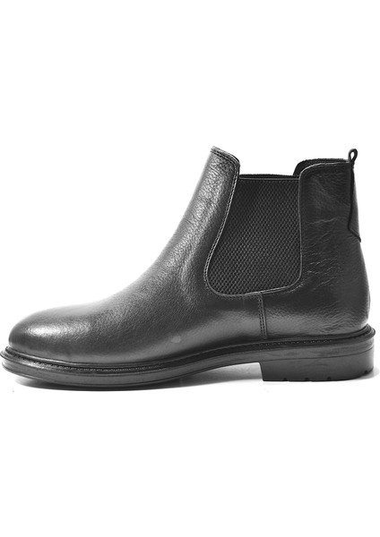 K.908 Hakiki Deri Siyah Kürklü Casual Erkek Bot