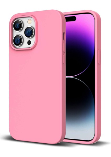 iPhone 15 Pro Max Açık Pembe Silikon Kılıf