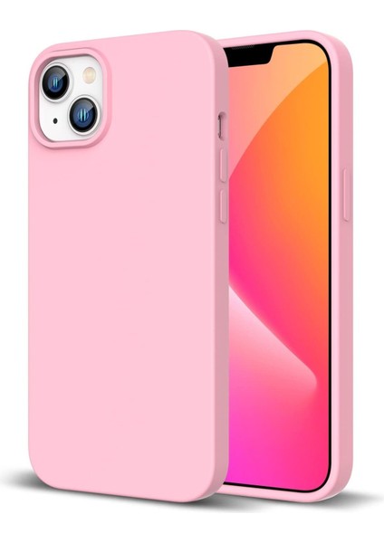 Iphone 13 Uyumlu Silikon Kılıf Açık Pembe