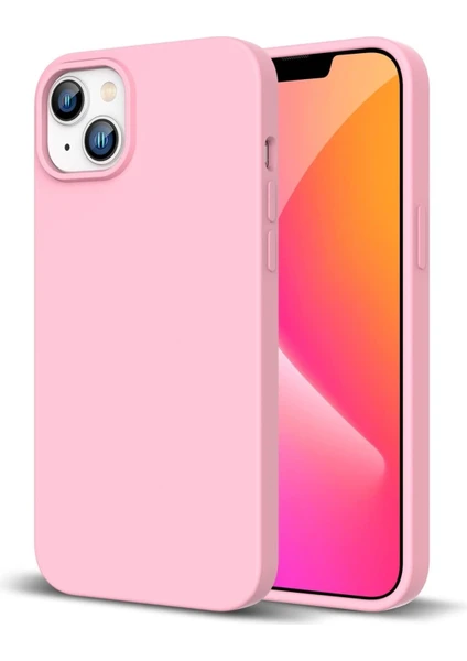 Iphone 13 Uyumlu Silikon Kılıf Açık Pembe