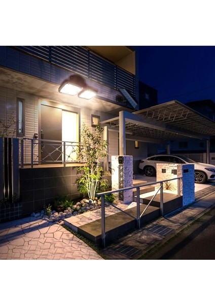 Solar Lamba Güneş Enerjili Kablolu Çift Başlı Sensörlü Bahçe Kamp Aydınlatma 120 LED Lamba Su Geçirmez