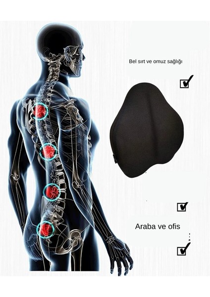 Medikal Visco Yeni Nesil Anatomik Bel Ofis Sırt Destek Minderi Bel Yastığı Ortopedik