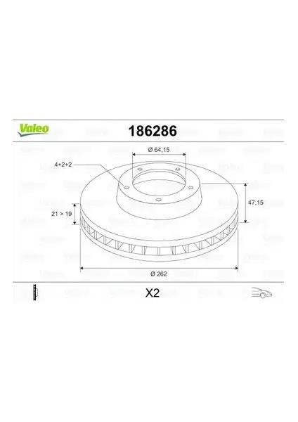 Fren Diski Ön Takım Rover 200 400 1990-1999 Havalı 45251-SK3-E00 Valeo 186286