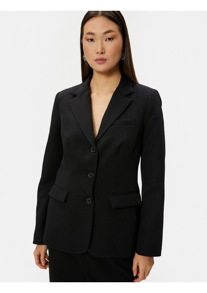 Blazer Ceket Düğmeli Kapaklı Cepli Regular Fit fiyatları