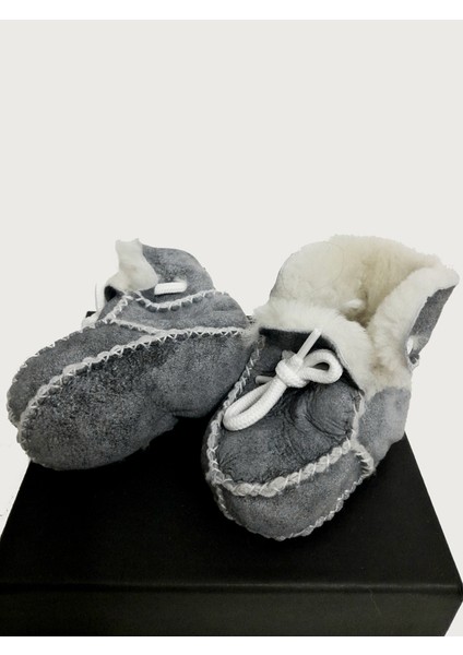 Bebek Deri Bağcıklı Bebek Ilk Adım Ayakkabısı Patiği NG3025